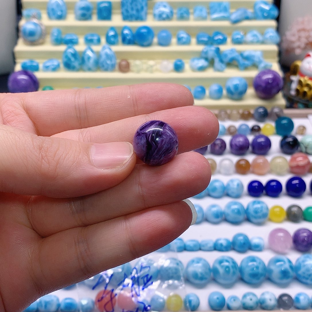 李***肉查罗石（紫龙晶）未镶嵌珠宝半成品