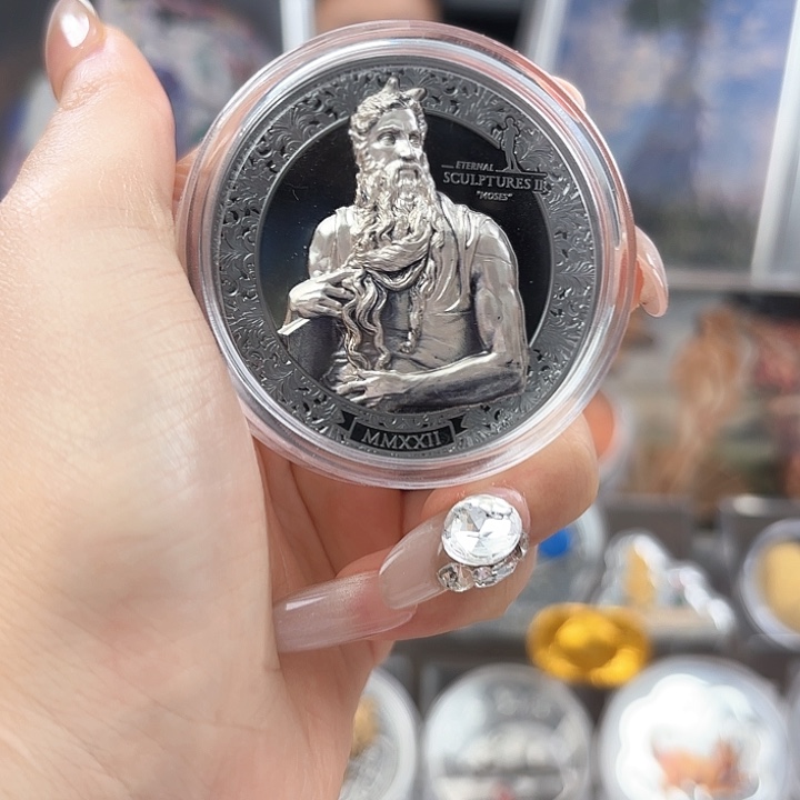 纯银米开朗琪罗 永恒的雕塑之摩西像2022