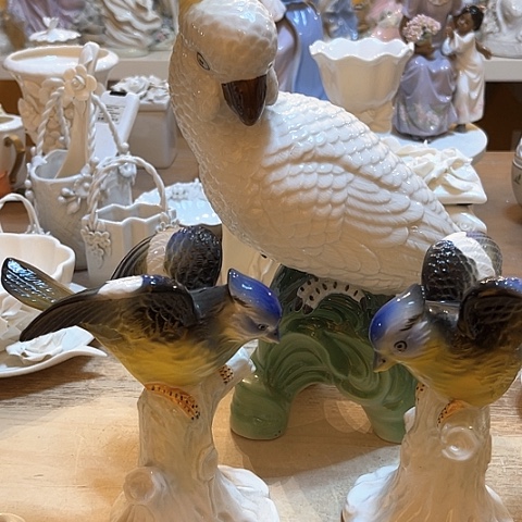 白瓷鸟摆件三个老货库存