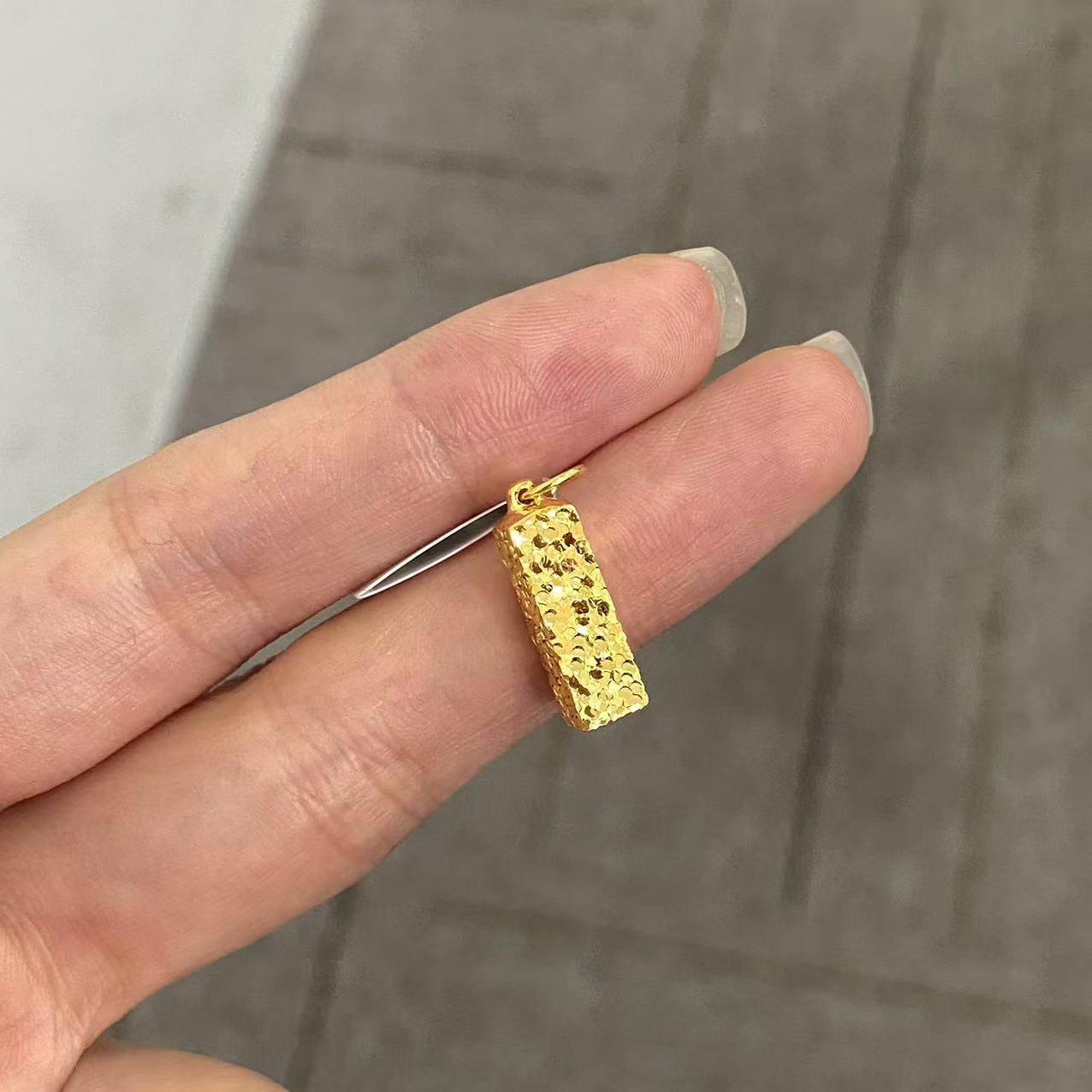 四方来财吊坠 足金999