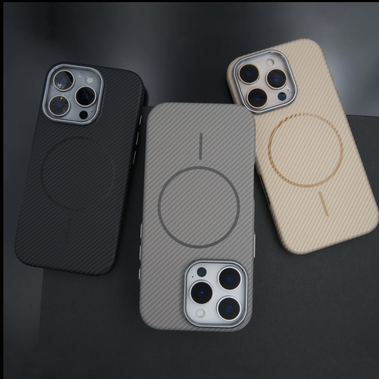 适用于苹果细圈磁吸14金属镜头iphone15promax碳纤维纹手机壳16