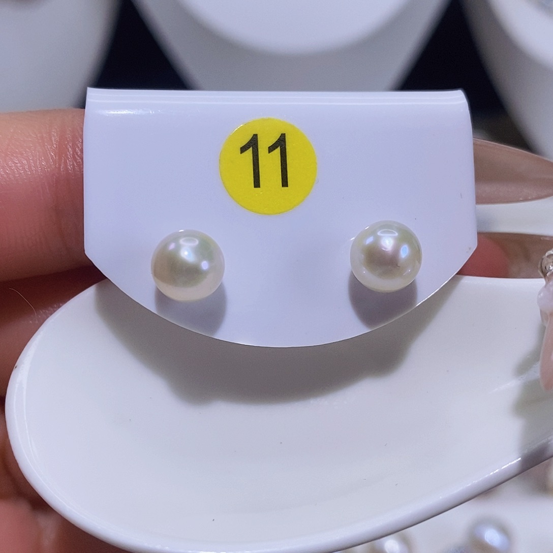 淡水珍珠耳饰银S925镶嵌