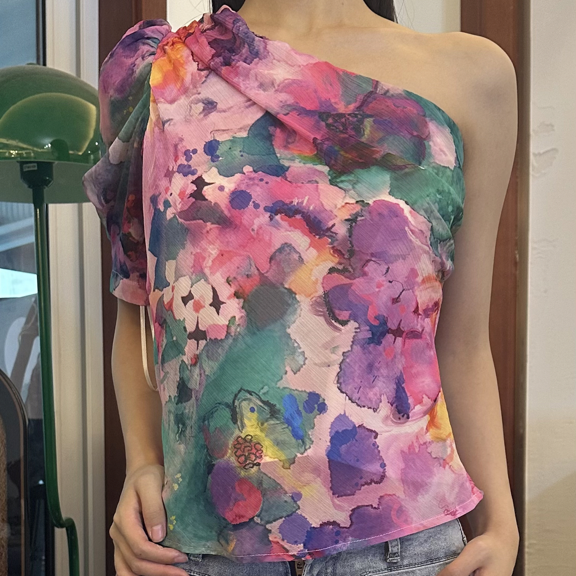 中古morgan单肩水彩上衣