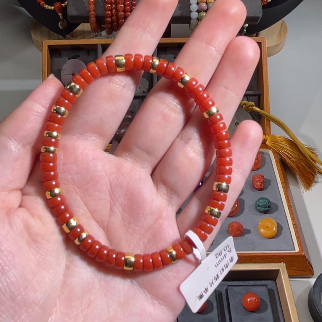 南红玛瑙药片单圈5.4未镶嵌