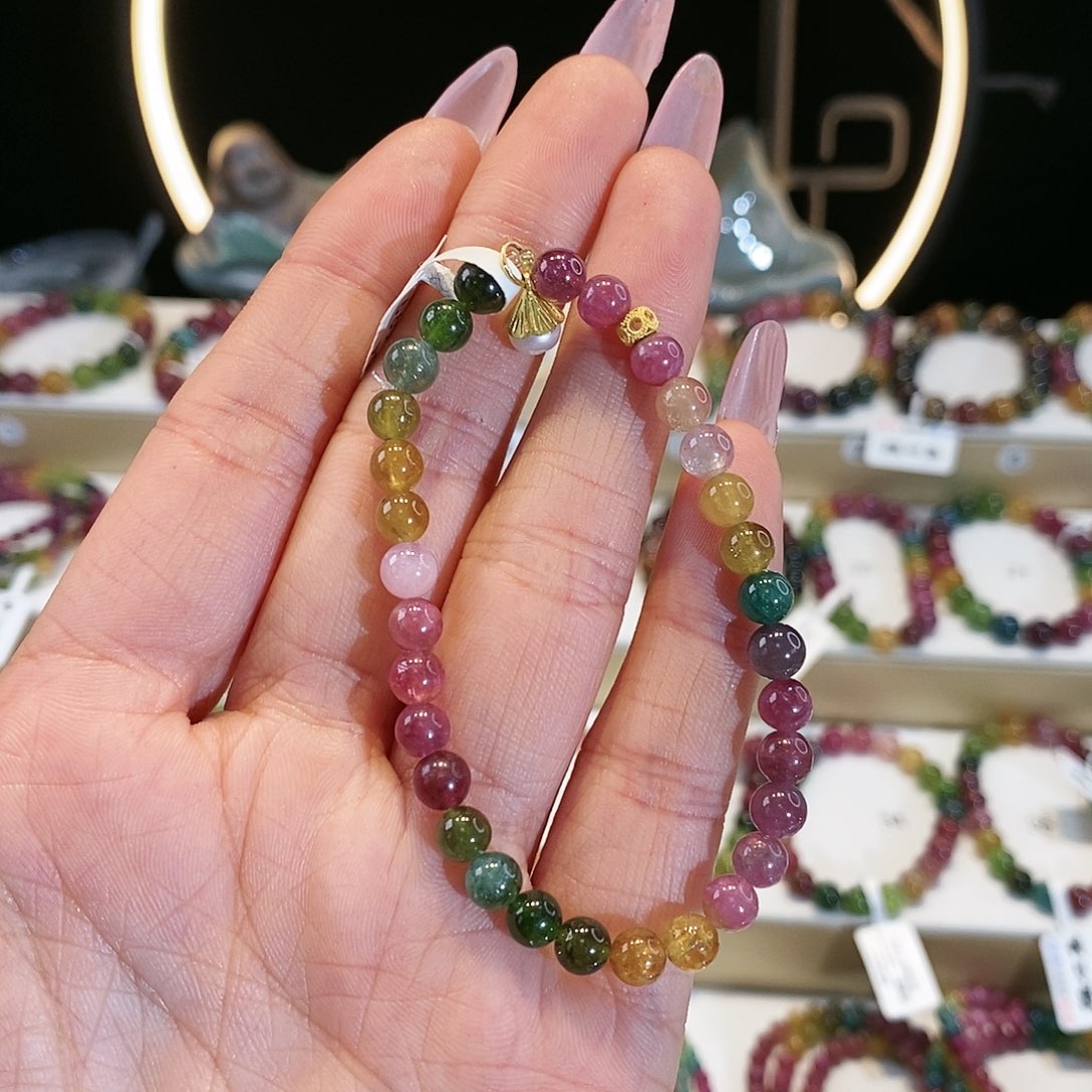 碧玺手链未镶嵌G2004单圈颜色微差