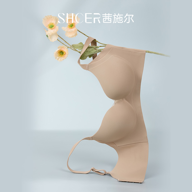 【光面无痕】简约舒适裸感运动防外扩防下垂聚拢调整型美背薄款文胸