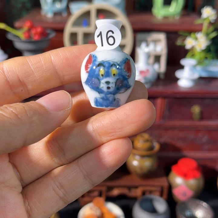 摆件微陶老王迷你花瓶