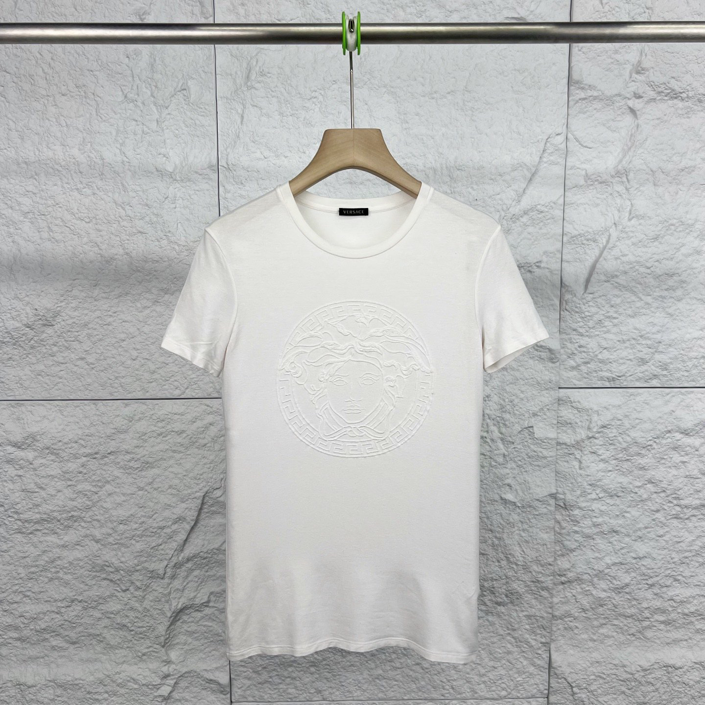 99新 VERSACE/范思哲 40码/白色刺绣美杜莎Logo短袖/15789842