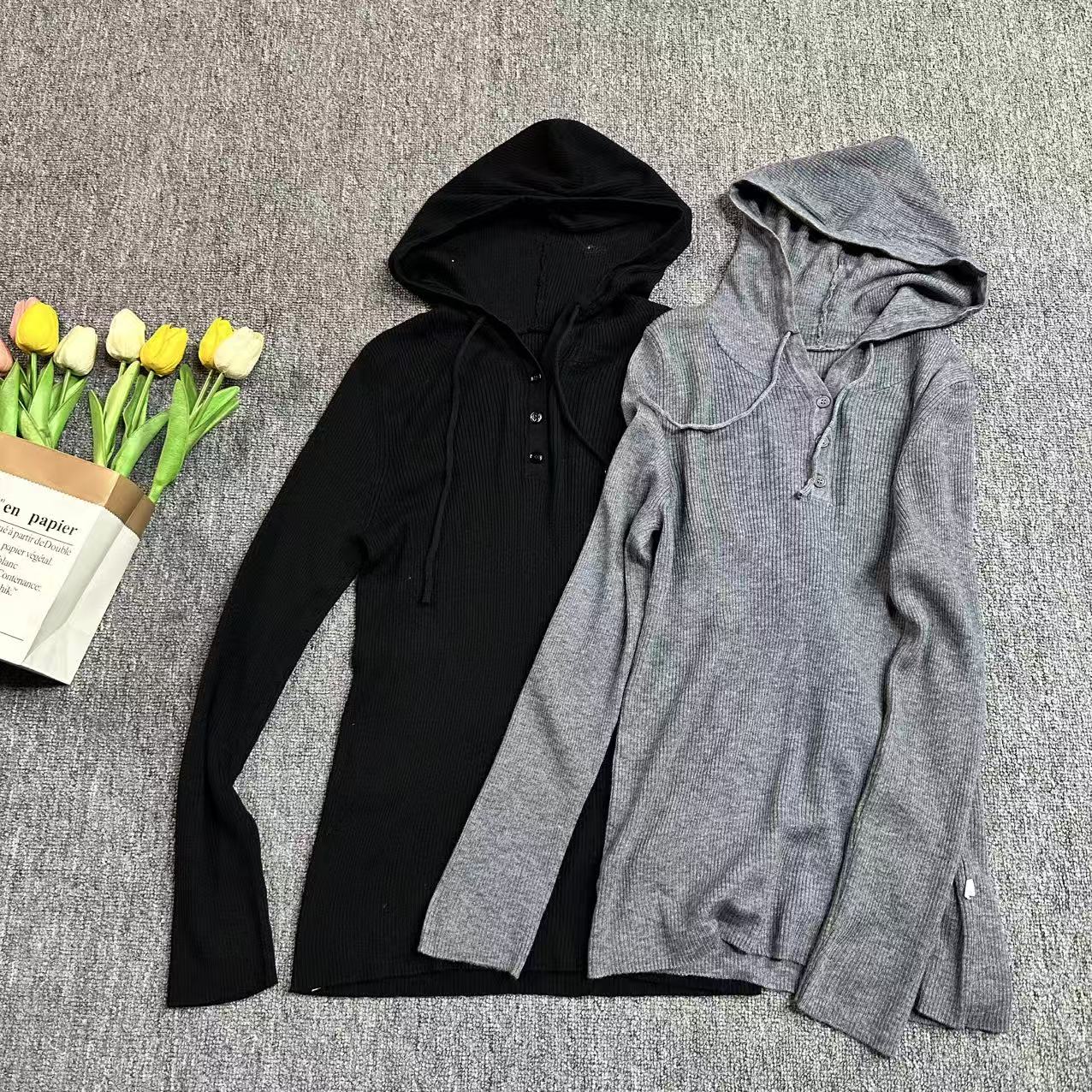 0919-30   女款秋季气质百搭帽衫针织衫  GD  6170