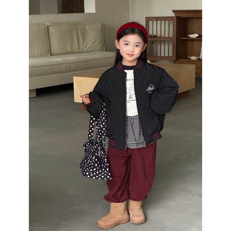L760黑色休闲棉衣童装/三宝