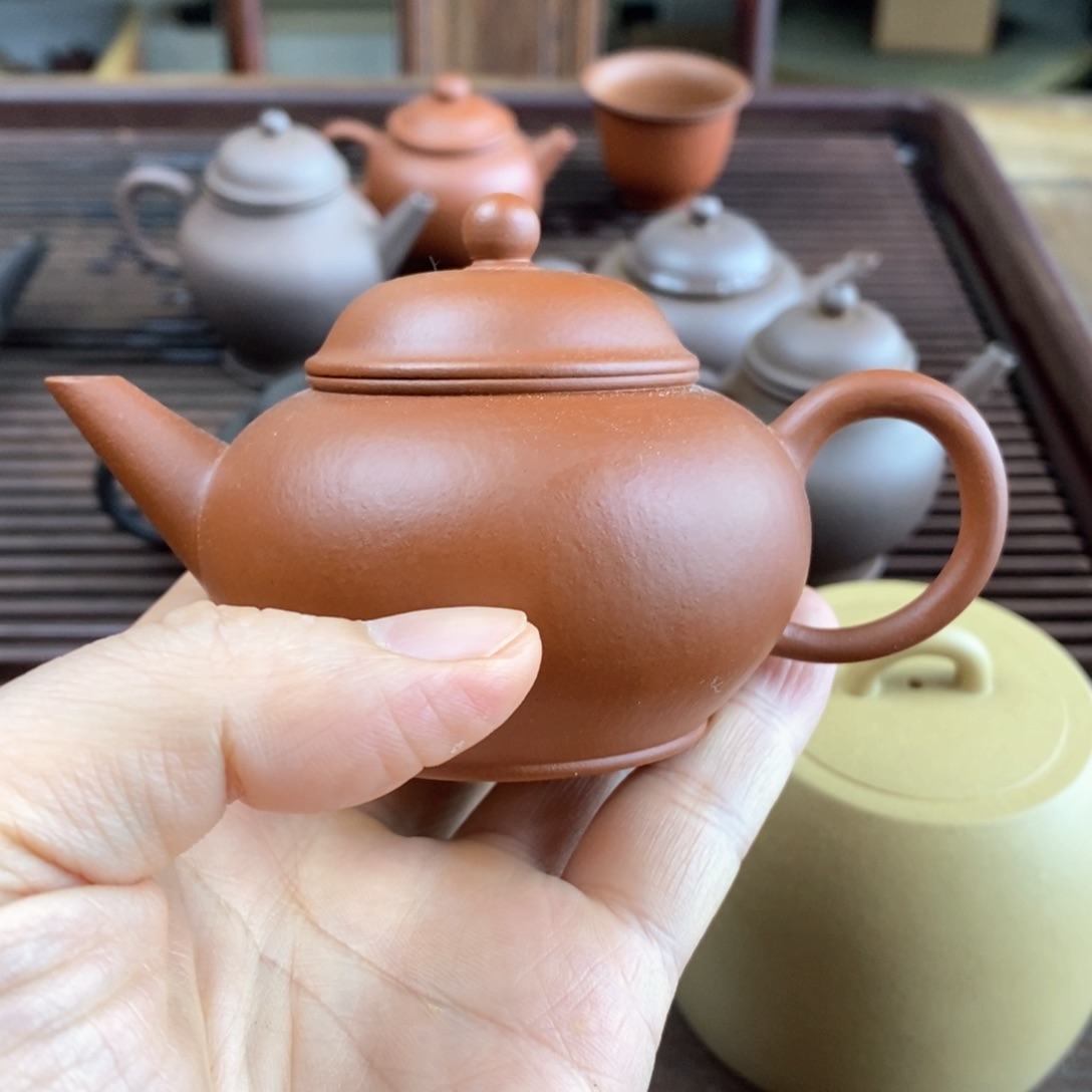紫砂茶壶朱泥薄胎水平容量120ccccc