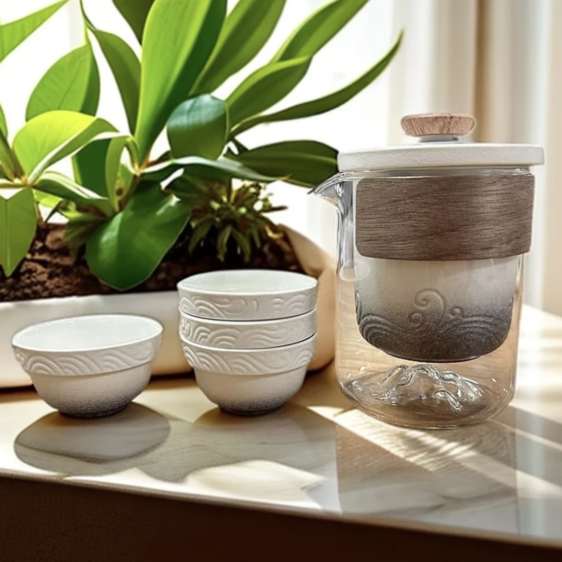 AA138山海玻璃旅行茶具D