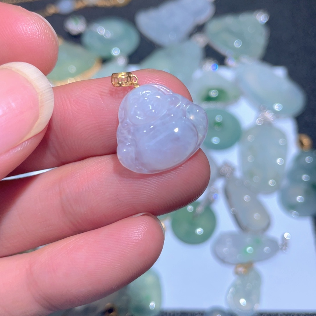 翡翠颈饰18K金镶嵌翡翠