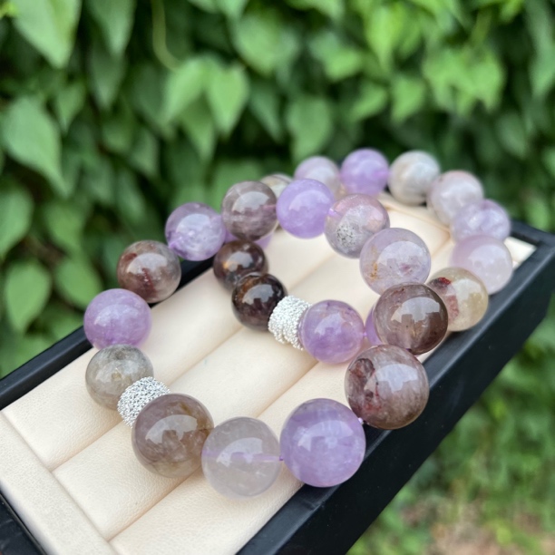 【月月家】P033天然水晶 原创极光幽灵水晶手串 多样性发其一