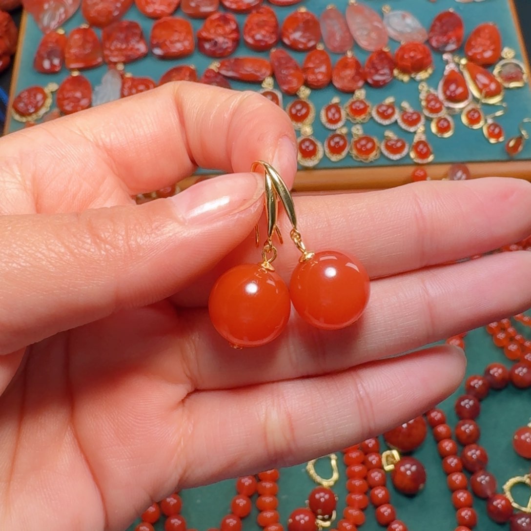 南红玛瑙南红13+银S925镶嵌