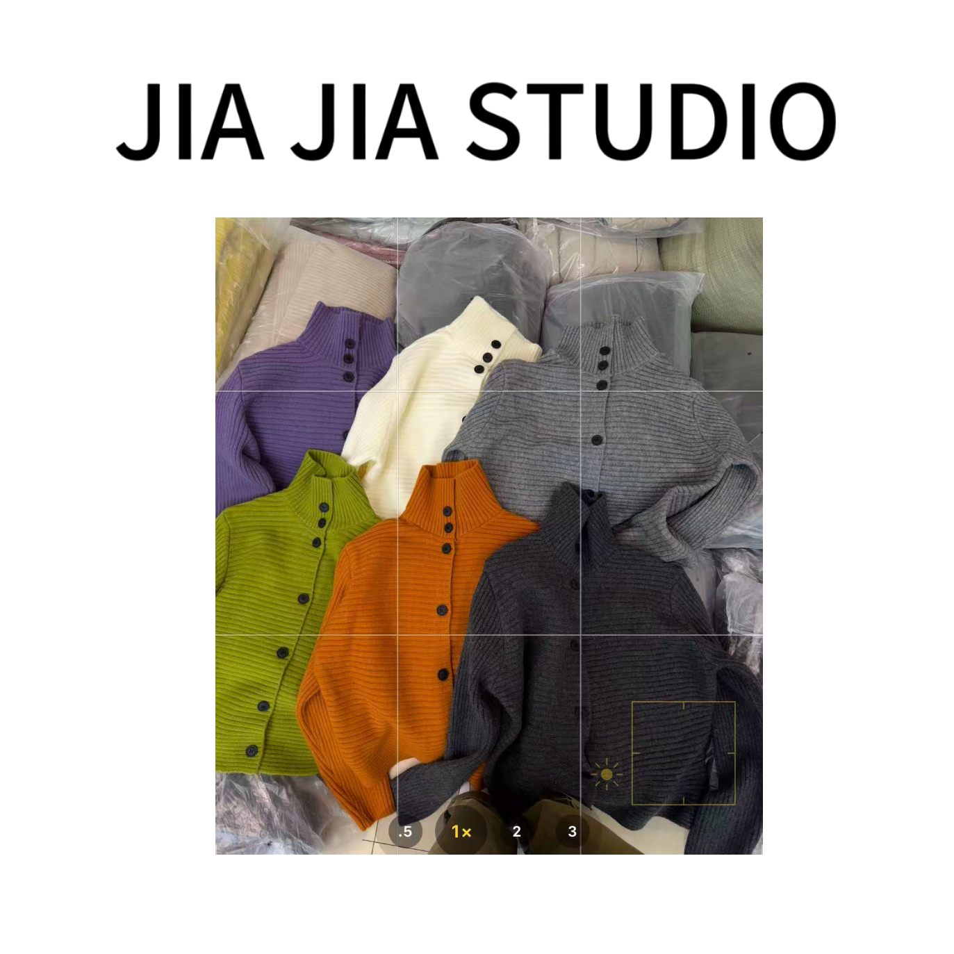 嘉嘉推荐#8041【冬季加厚款】一排扣 立领针织毛衣