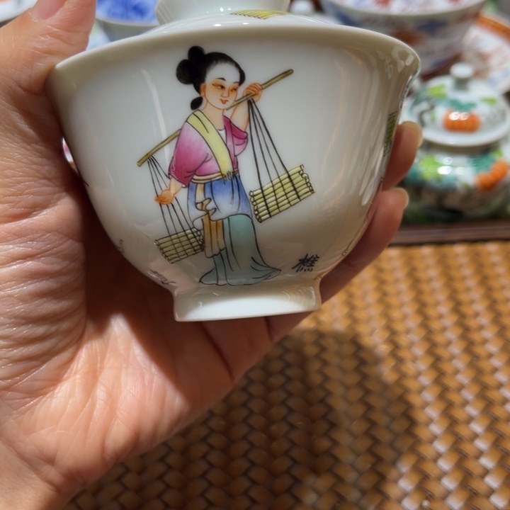 手绘茶杯盖碗陶瓷