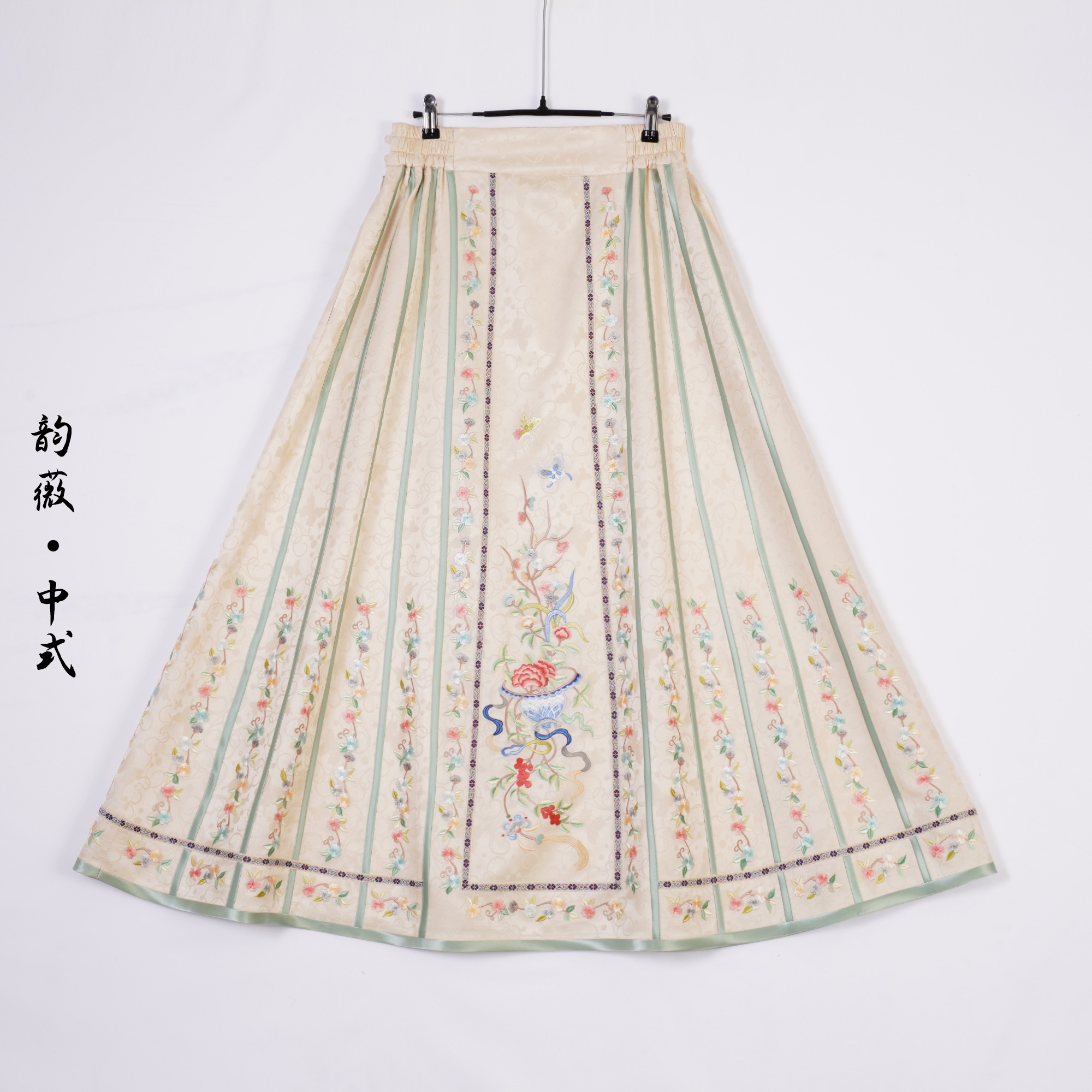 韵薇•中式刺绣中式中国风重工半身裙百搭时尚复古马面裙10609