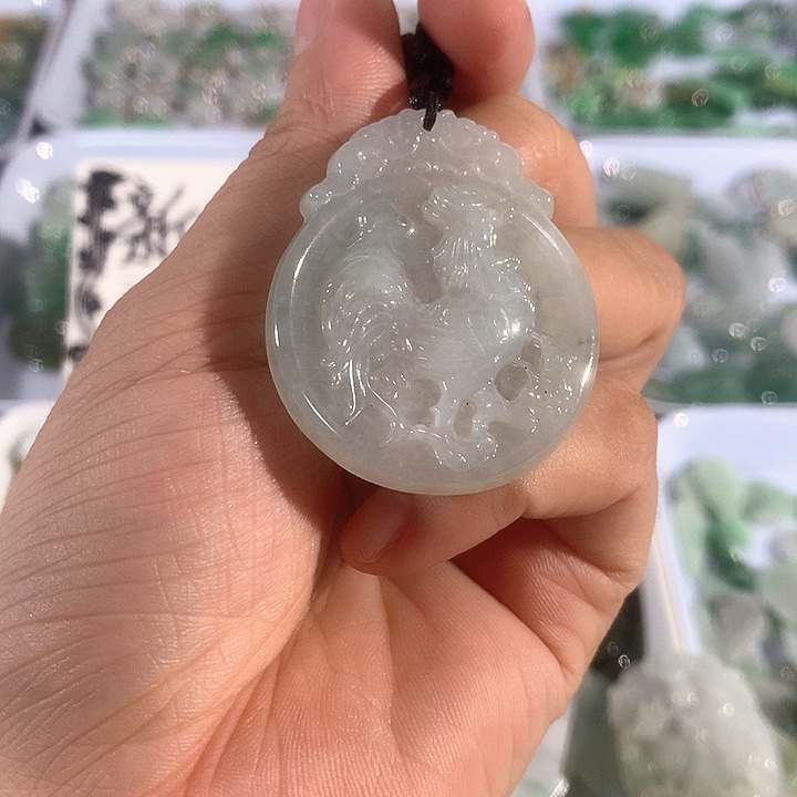 翡翠未镶嵌吊坠(不含链)十二生肖鸡