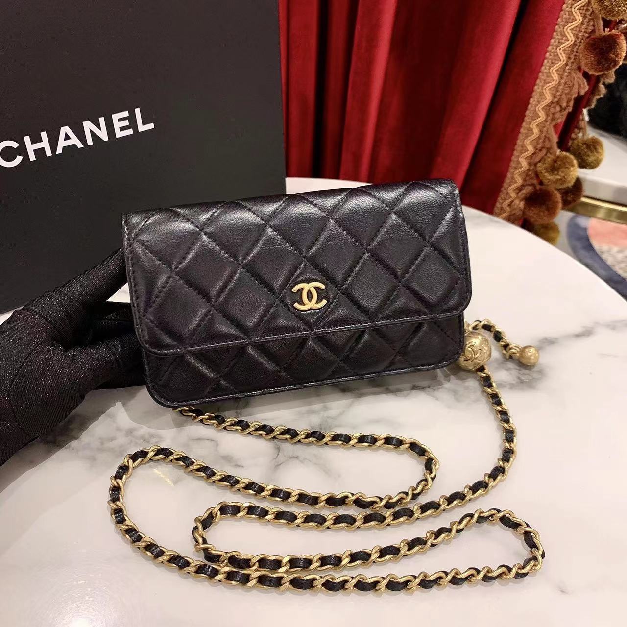95新 Chanel/香奈儿 GGS萌萌丨金球woc mini手机包芯片/47056253