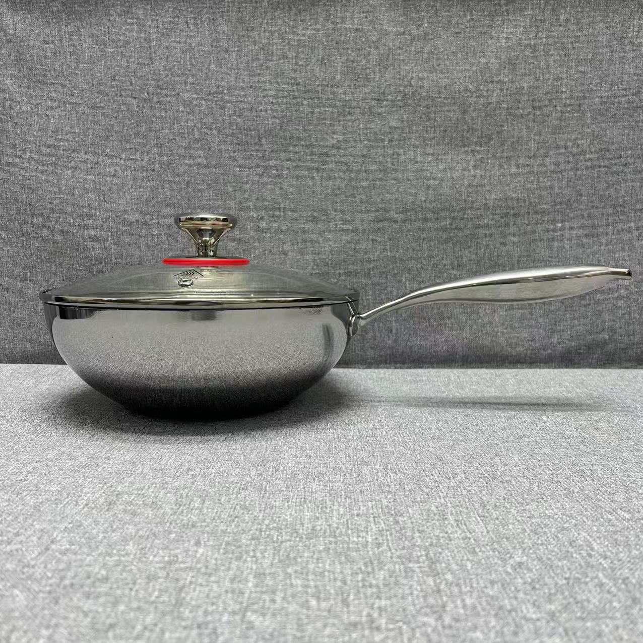 6-022 不锈钢单柄炒锅 26*9.5cm 整锅重约1.67kg