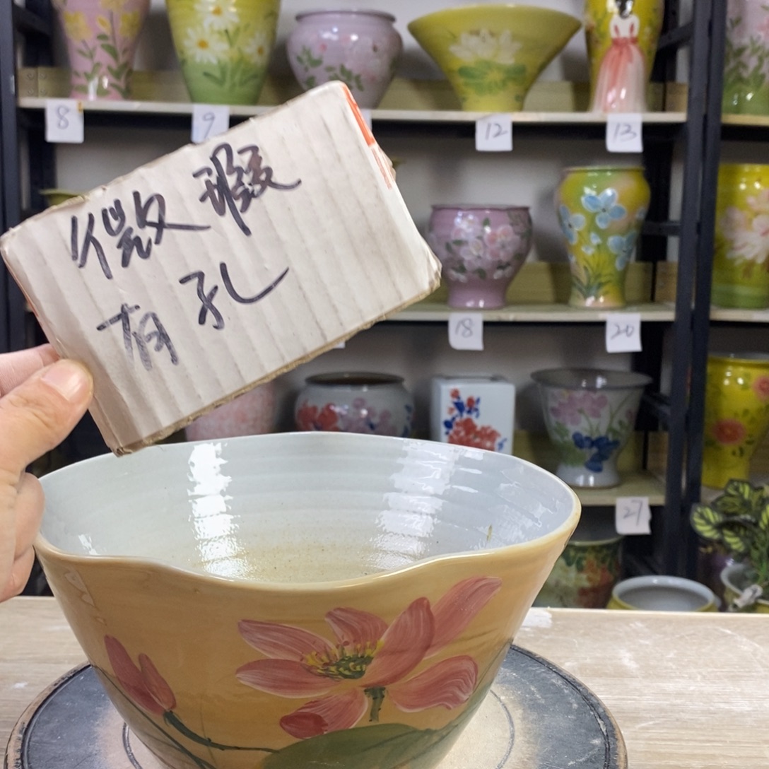 景德镇手工手绘陶瓷花盆