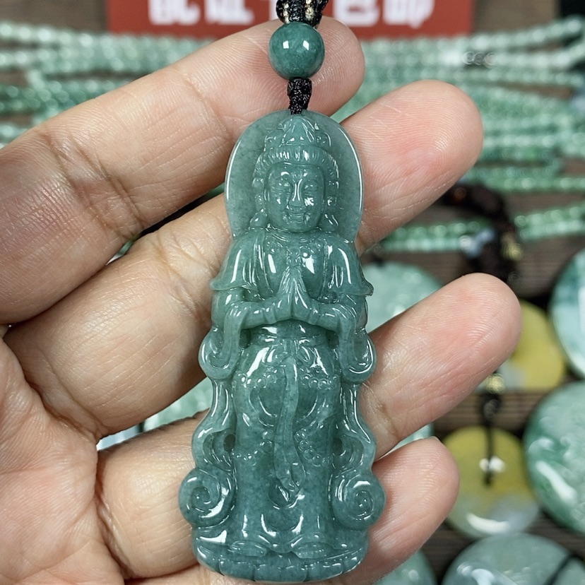 【闪购商品】翡翠颈饰未镶嵌玉吊坠翡翠玉站观音