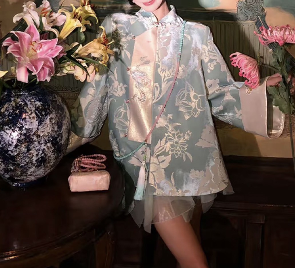 【浮梦清影】秋季新款提花刺绣重工新中式套装
