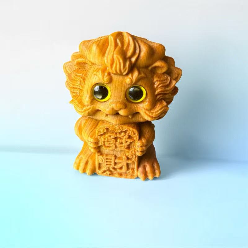 崖柏木雕发财龙招财生肖龙摆件手把宝宝文玩工艺品桌面实木动物