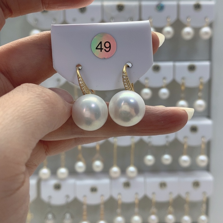 淡水珍珠耳饰银S925镶嵌