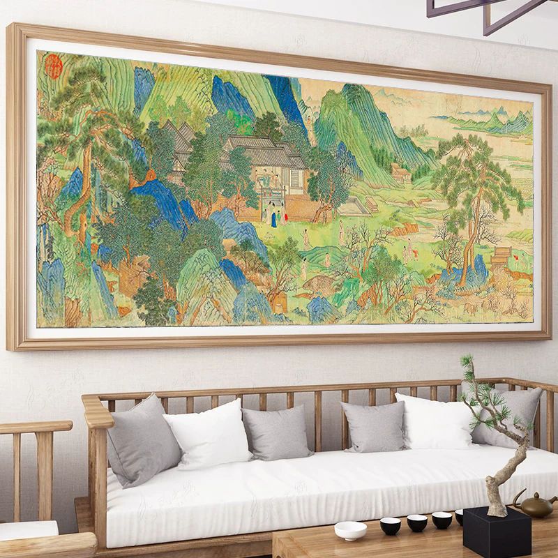 桃花源十字绣2023新款线绣客厅风景山水画大幅自己绣满绣针情针艺
