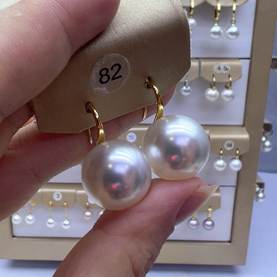 银S925镶嵌淡水珍珠耳饰