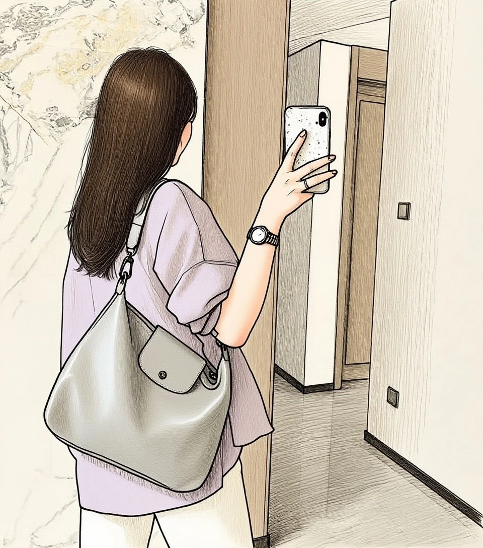 【long家专属】X-hobo(L)品质女士中号手提可收纳单肩包