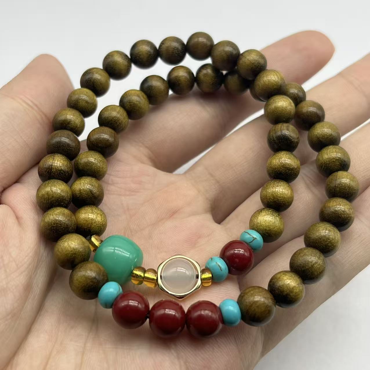 金丝楠老料卡8精美双圈手串无礼盒 452