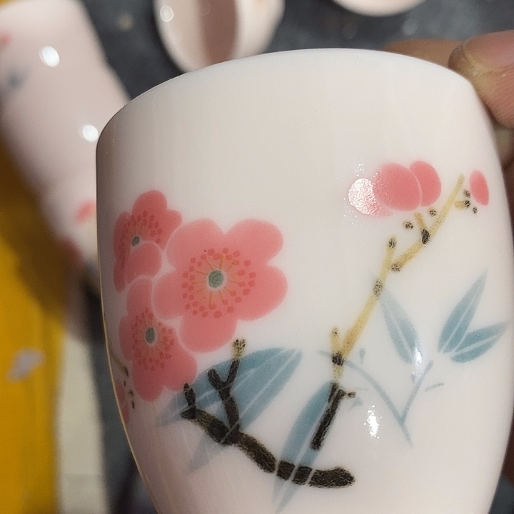 摆件陶红稀土翠竹直筒杯