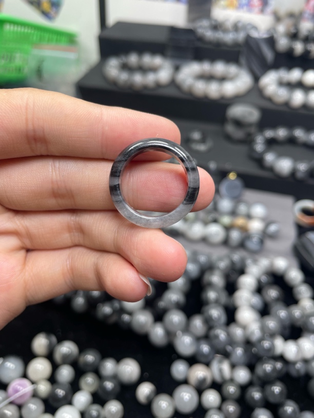 新疆料精品青花戒圈