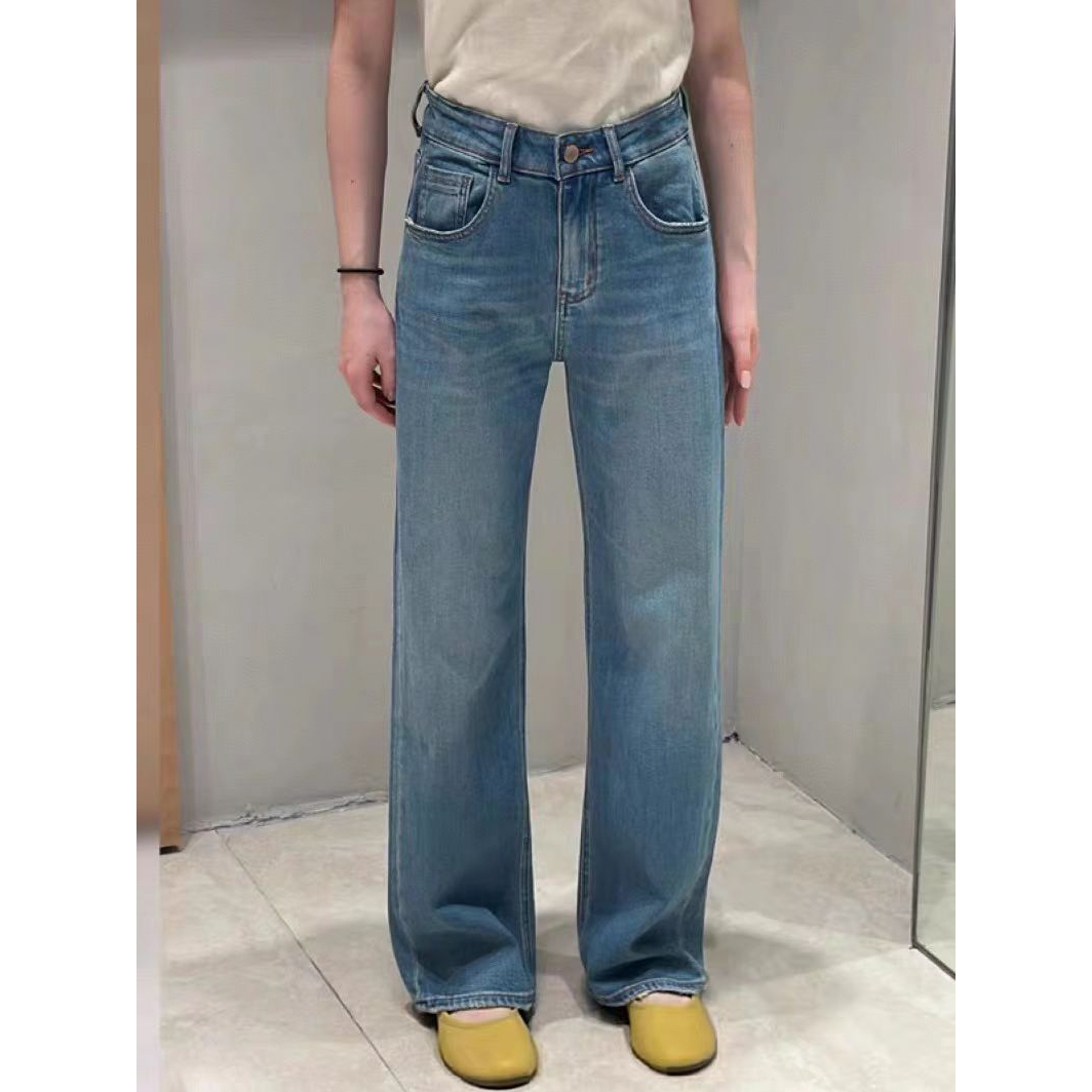 SU【812】代98 愫余 MWMA新款浅色窄版直筒牛仔裤~