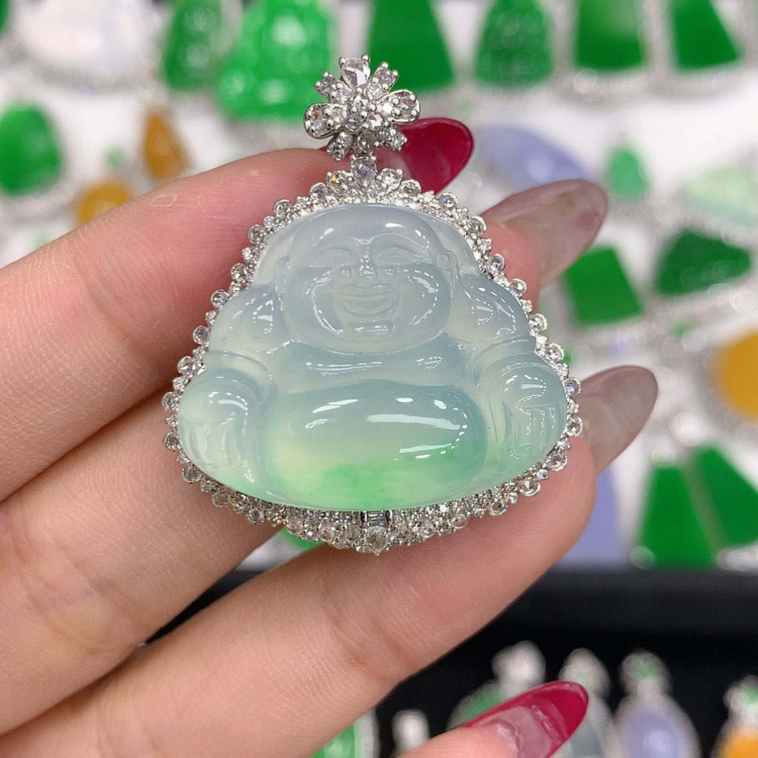 翡翠颈饰18K金镶嵌111111111111