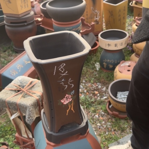 红陶紫砂花盆盆景盆栽