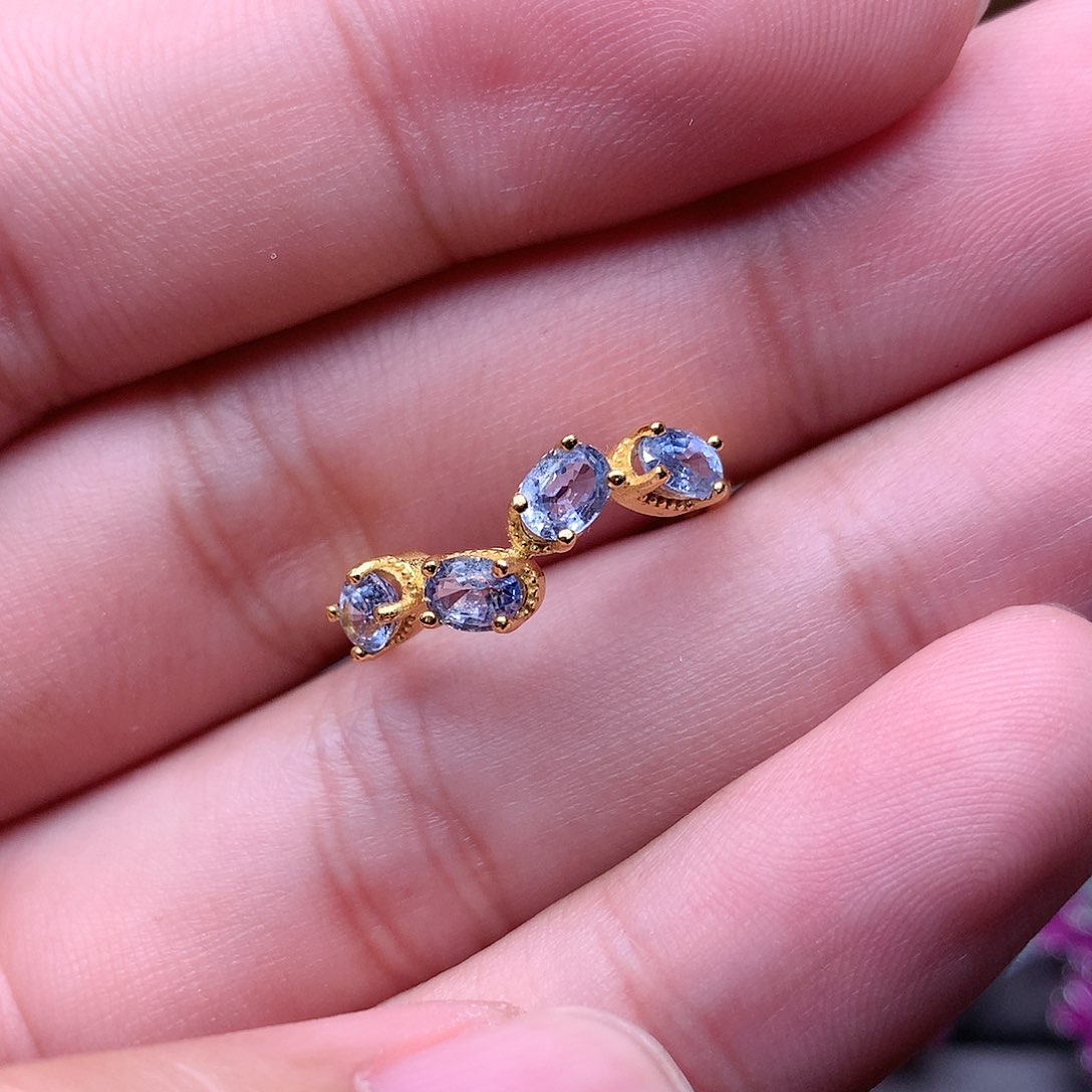 蓝宝石戒指银S925镶嵌