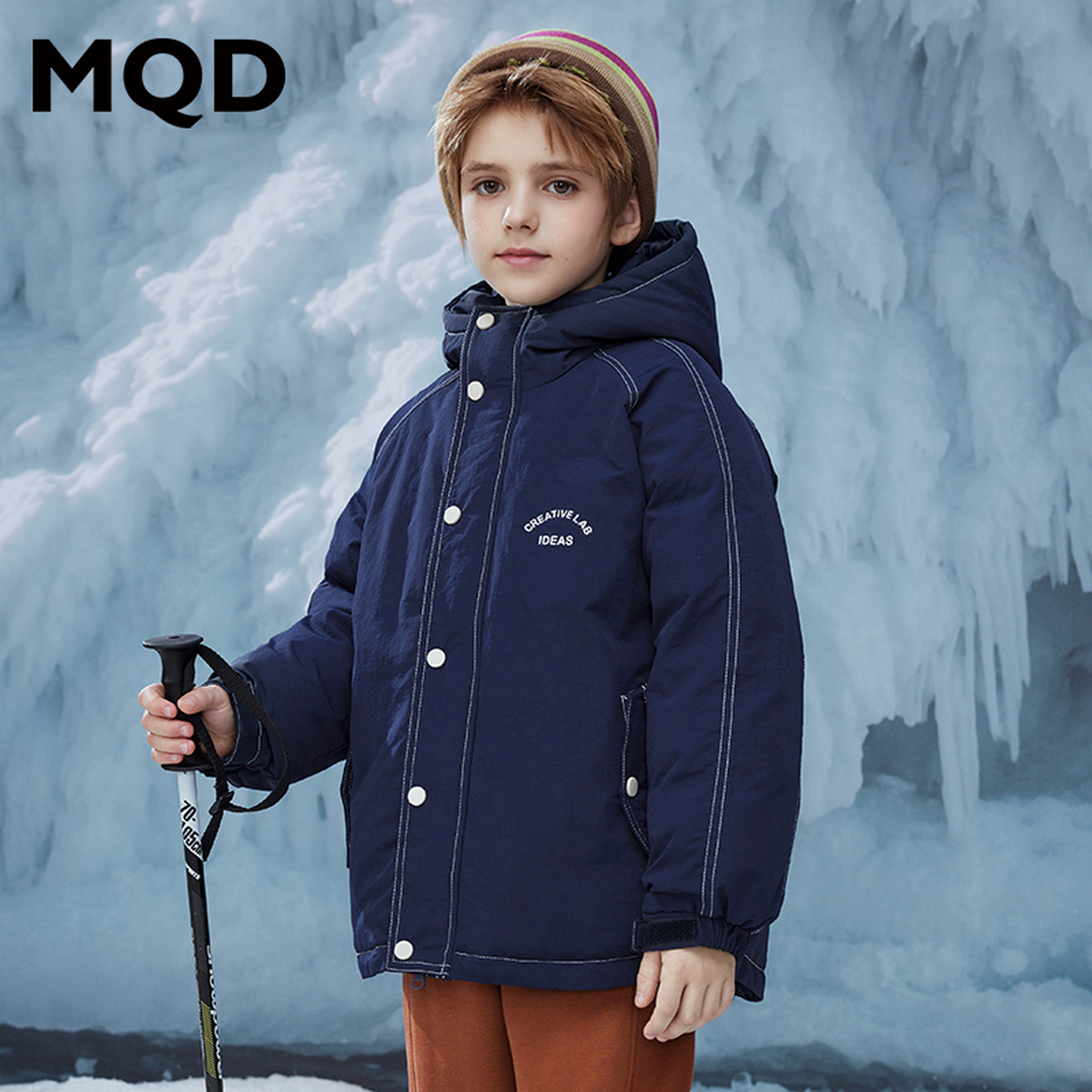 MQD童装儿童冬季新款连帽羽绒服加厚防寒保暖中大童洋气9654W1316