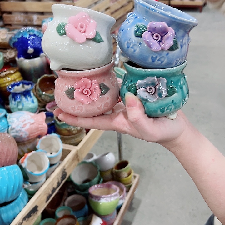 有孔，凑单福利满10元发货陶瓷多肉花盆！