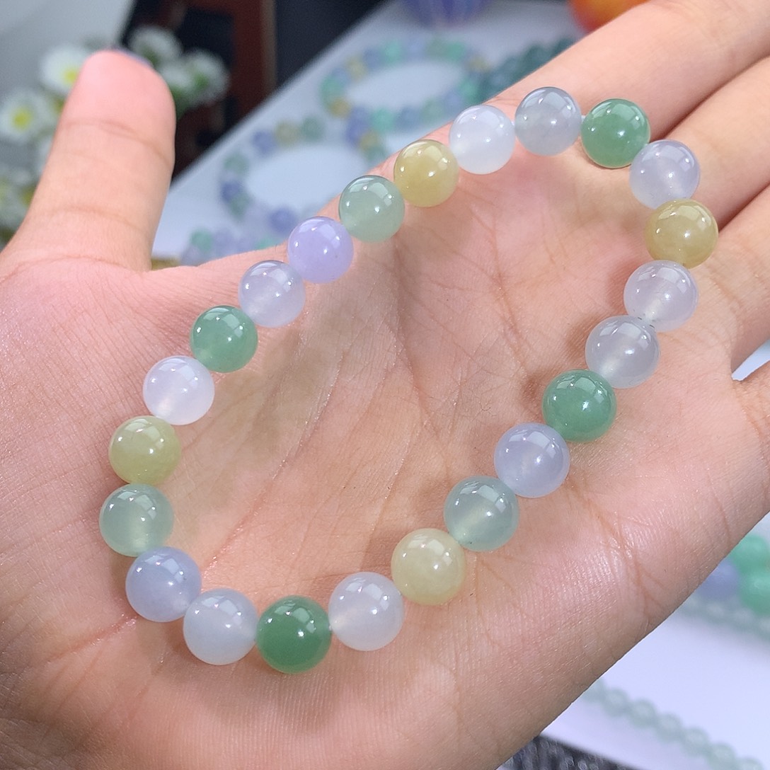 翡翠未镶嵌手链13号 冰多宝手串