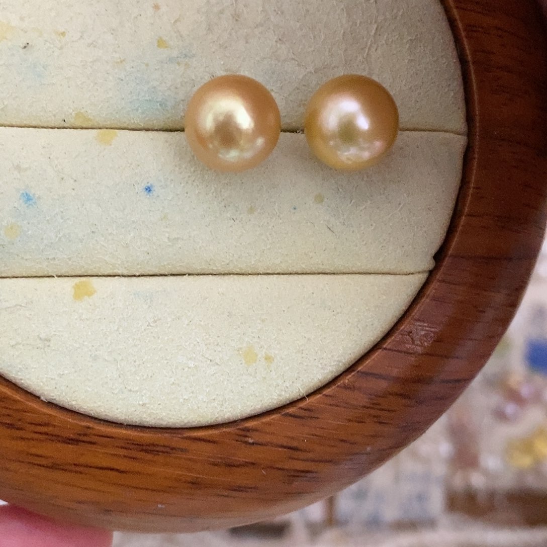 银S925镶嵌耳饰淡水珍珠