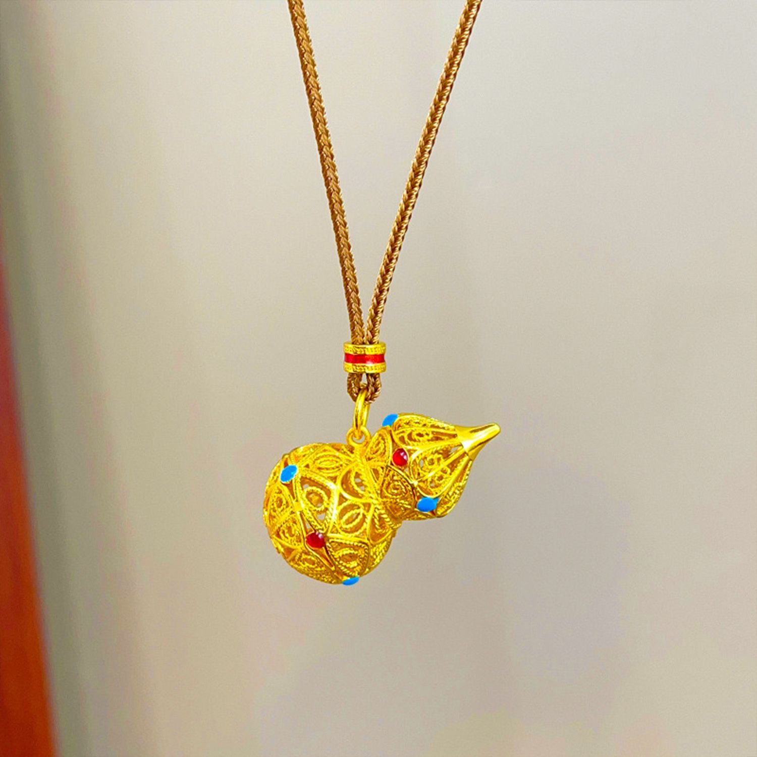 葫芦项链镂空福禄吊坠精工镶嵌网红爆款颈链男女款