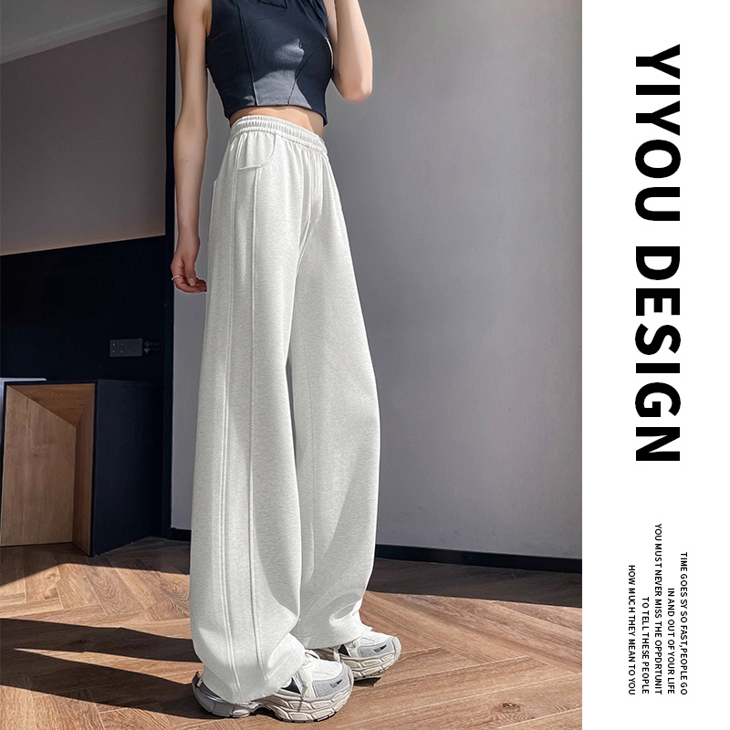 100%棉！六片拼接卫裤！内里包边！秋款卫裤高腰显瘦时尚宽松