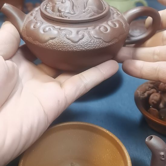 莨***曉紫砂宜兴紫砂吉象如意壶