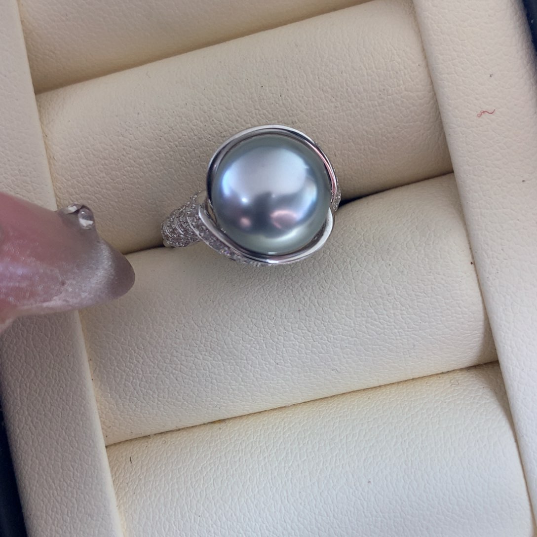 海水珍珠戒指银S925镶嵌