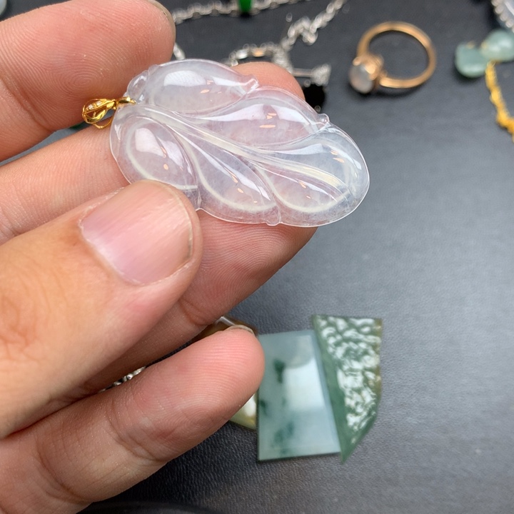 吊坠(不含链)18K金镶嵌翡翠亲****