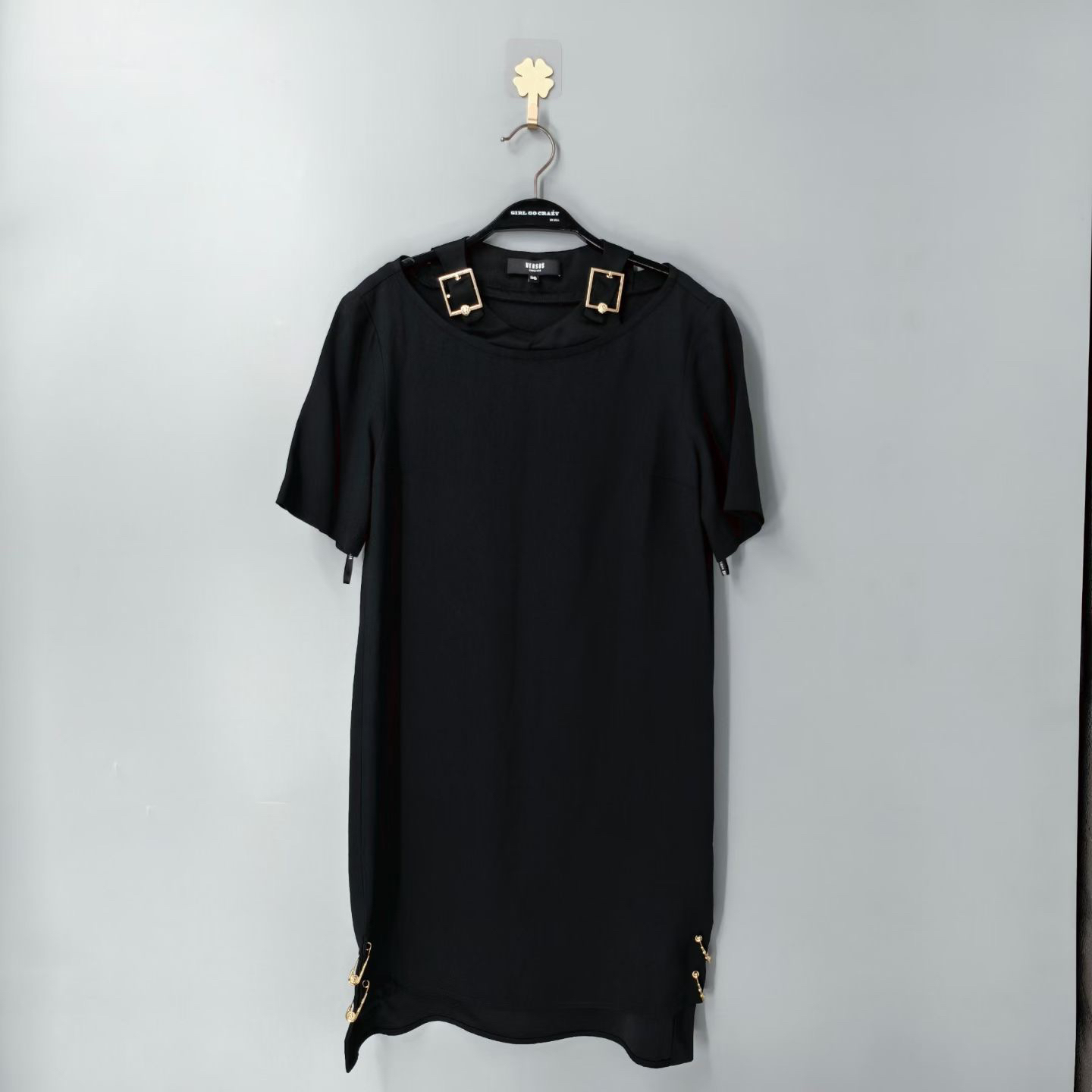 未使用 VERSACE/范思哲 葡萄籽奢潮/Versace金扣别针连衣裙/36